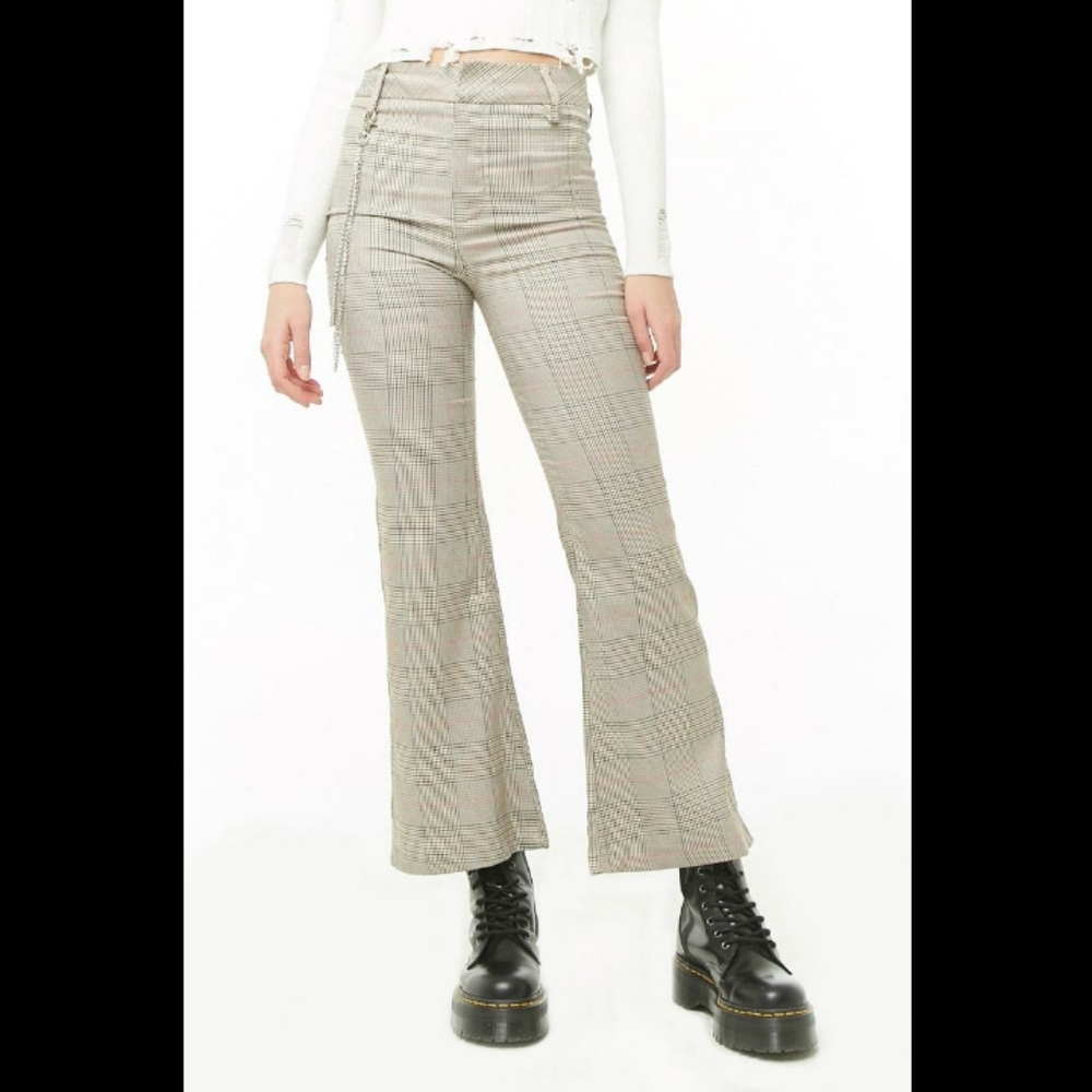 Plaid slacks w/ hip chain